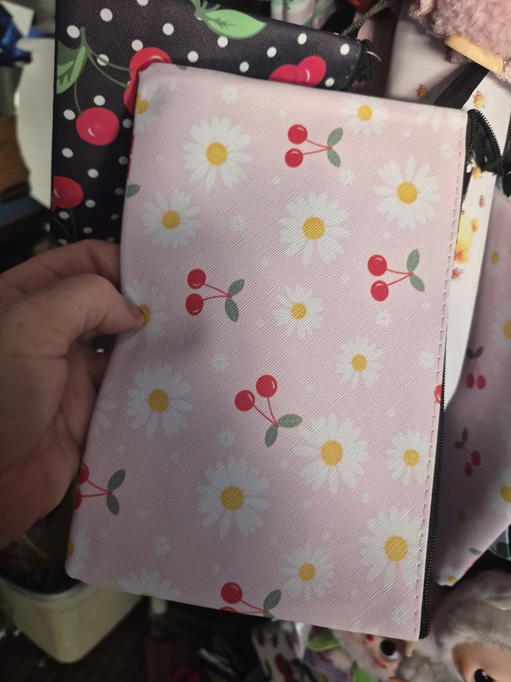 Cherry Print Cosmetic Pouch - Red Cherry Pattern